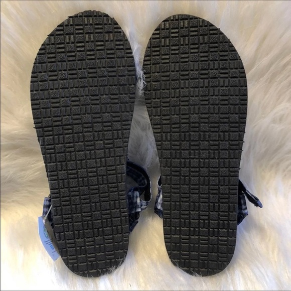 Time And Tru Sandals Size 10 Women’s‎ Blue Black Strappy Whimsigoth New - Picture 4 of 6